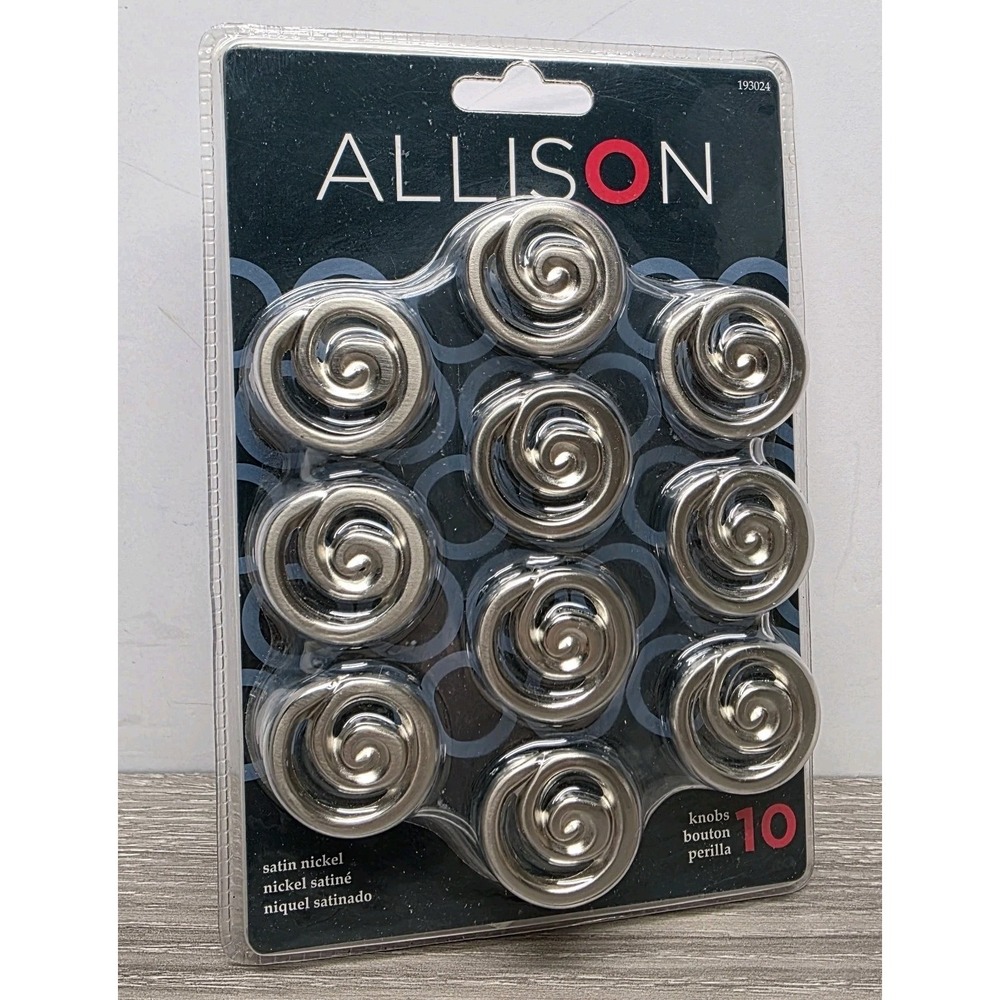 Allison Knobs 10‎ Pack Satin Nickel Finish Easy Application Hardware Included